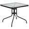 Flash Furniture 5PC Patio Set-31.5SQ Glass Table, 4 Black Chairs TLH-073A2303C-GG - alternate 5